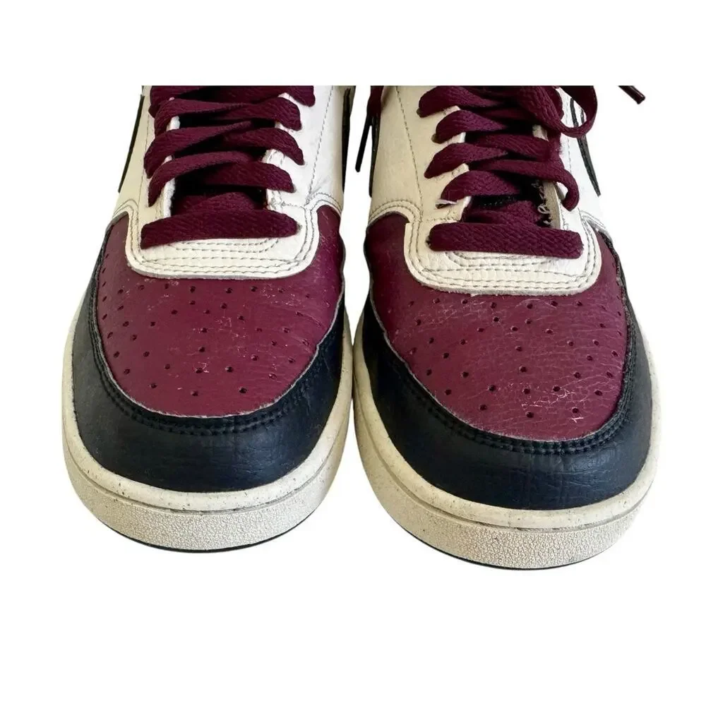 NIKE Court Vision LO NN Shoes Black/University Red White Maroon Men 8 Women 9.5 - Picture 7 of 13
